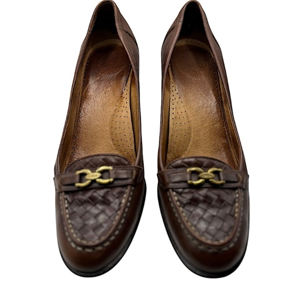 Joan & David Brown Leather Pumps Size 9.5 Heels Women’s Classic Heels - Picture 12 of 13